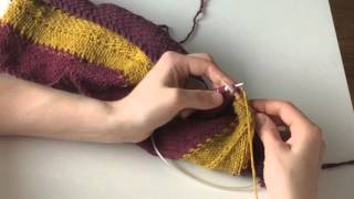 intarsia color change demonstration [upl. by Yarazed]