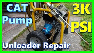 STUCK CAT 3k Psi Pressure Washer Pump UNLOADER FIX  Symptoms amp Repair ANY Unloader [upl. by Garges]