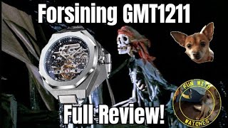 Forsining GMT1211 Skeleton Automatic Watch Review [upl. by Hterag]