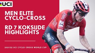 Round 7  Men Elite Highlights  202122 UCI CX World Cup  Koksijde [upl. by Alrahc988]