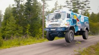 Kamaz T4 Dakar Truck Chases a Volkswagen Polo R WRC [upl. by Nivel]