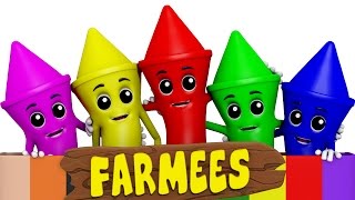 Crayons Colors Song  Learn Colors  Nursery Rhymes  Kids Songs by Farmees [upl. by Hgielyak615]