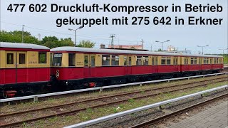 477 602 DruckluftKompressorLauf in Erkner gekuppelt mit 275 642 [upl. by Seidler]