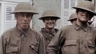 Over There  US army WW1 footage in Color [upl. by Neeruan896]