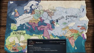 CK3 Timelapse but every culture has access to war elephants 867 [upl. by Nosniv]