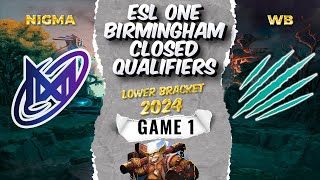 NIGMA vs WINTER BEAR  Game 1 Lower Bracket Semifinal  ESL ONE BIRMINGHAM 2024 Dota 2 Highlights [upl. by Lauren]