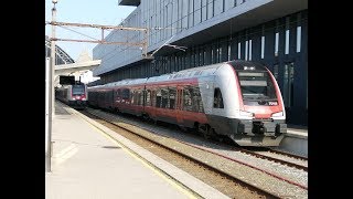 Eisenbahnverkehr im Bahnhof Bergen Norwegen [upl. by Bound494]