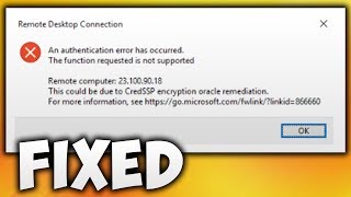 How to Fix Credssp Encryption Oracle Remediation Error  Remote Desktop Connection [upl. by Leifer]