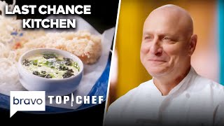 Can These Chefs Turn Caviar Into Comfort Food  Last Chance Kitchen S21 E2  Top Chef  Bravo [upl. by Mohun418]