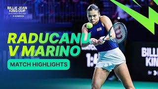 Emma Raducanu v Rebecca Marino  Great Britain v Canada 2024 Billie Jean King Cup Finals Highlights [upl. by Kavita442]