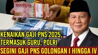 Kenaikan Gaji PNS 2025 Termasuk Guru Polri dan TNI Segini Gaji PNS Golongan I Hingga IV [upl. by Mcloughlin]