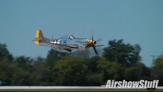 P51 Mustang Low High Speed Pass  Wings Over Waukegan Airshow 2014 [upl. by Malissa]