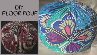 DIY FLOOR POUF  How to make floor pouf from old clothes Washable [upl. by Harden870]