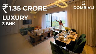 3BHK LUXURY Flat with Lake View  LODHA Serenity Dombivli  Interior Design [upl. by Opiak]