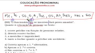 Questão Sobre Colocação Pronominal [upl. by Flinn]