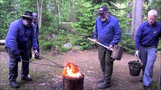 Ironmaking Bloomery furnace in Haelltjaern Jaerbo Sweden 89 juni 2013 [upl. by Thar]