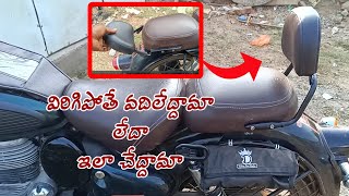 Royal Enfield Classic 350 backrest modified in Telugu [upl. by Noiztneb]