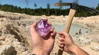 Found Rare Amethyst Crystal While Digging at a Private Mine Unbelievable Find [upl. by Labotsirhc546]