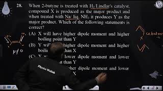 When 2butyne is treated with H2Lindlars catalyst compound X is produced as the major product [upl. by Ruprecht]