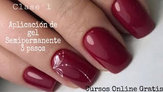 Aplicación de gel semipermanente 3 pasos curso gratis de gel [upl. by Ettelliw72]