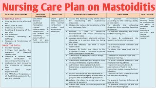 NCP  75 Nursing Care Plan on MastoiditisENT Disorders [upl. by Larisa]