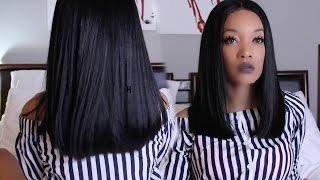 TUTORIAL  How to Cut A Blunt Long Bob  Her Hair Company [upl. by Ozzy301]