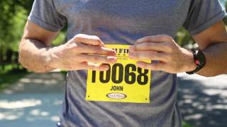 Running Hack Easiest way to put on race bib perfectly every time wwwBibMagnetscom [upl. by Allenrad]