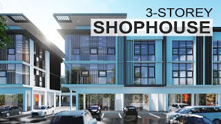 3 Storey Shophouse Design and Visualization [upl. by Tammie183]