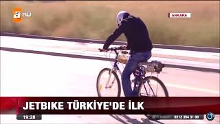 BİSİKLETE JET MOTORU TAKAN ADAM [upl. by Nylhtiak]