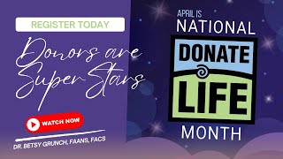 April is National Donate life month Consider registering as an organ donor to help save a life [upl. by Noraed]