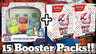 Pokémon 151 Poster Collection  Two Booster bundles 15 packs [upl. by Addam]