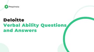 Deloitte English Verbal Ability Questions and Answers [upl. by Mellisa890]