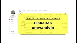 Mit SI Einheiten rechnen und diese umwandeln in Excel [upl. by Essam]