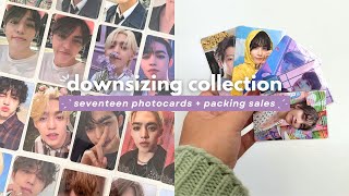 downsizing my collection 🖇📮 seventeen mostly scoups photocards  pack with me [upl. by Eenwahs]