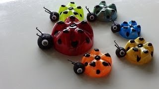 Recycled Art Ideas for Kids Ladybugs Family from Plastic Bottles  DIY Recycled Bottles Crafts [upl. by Retrac229]