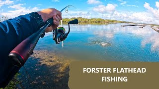 Forster flathead kayak fishing with soft plastic lures [upl. by Clements]