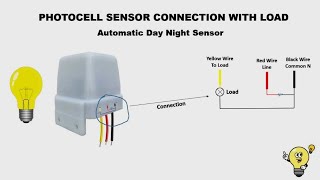 Photocell sensor connection  Day Night Sensor Wiring with Bulb [upl. by Whiffen552]