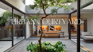 Modern Compact Urban Courtyard House Design in a Narrow Space [upl. by Aisitel]