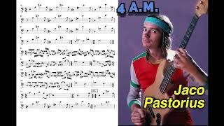 Jaco Pastorius  4 AM Herbie Hancock  Only Bass With Score jazz jacopastorius [upl. by Nilorac]