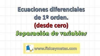 Ecuaciones diferenciales de primer orden desde cero  Capítulo 1 [upl. by Cooperstein]