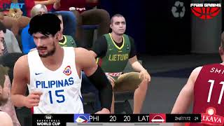 Gilas Pilipinas vs Latvia  NBA2K24 PC Gameplay  July 3 2024  FIBA2K CPU VS CPU [upl. by Datnow478]