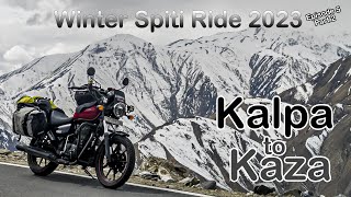 Winter Spiti Ride 2023  Episode 5  Part 2  Kalpa to Kaza  Informative Vlog  Maling nala [upl. by Elvira910]