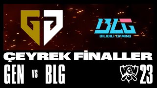 GenG vs Bilibili Gaming Pingan Bank  2023 Worlds  Çeyrek Final 2 Gün [upl. by Akinej]