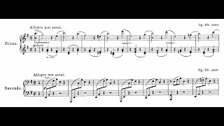 Brahms  Op 98 Symphony No 4 arr for piano 4 hands w sheet music [upl. by Josiah]