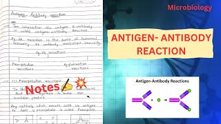 ANTIGEN ANTIBODY REACTION Notes📚 Microbiology  physiotherapy 2nd Yr💥 [upl. by Scholz75]