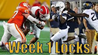 College Football Week 1 Betting Locks and Predictions 2024 [upl. by Anaoy]