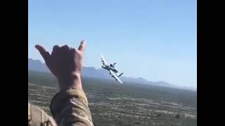 USAF  Two A10 Thunderbolt make a low pass [upl. by Aisile714]