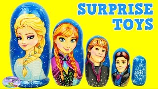 Disney Frozen Nesting Dolls Stacking Cups Elsa Anna MLP Shopkins Surprise Egg and Toy Collector SETC [upl. by Keller348]