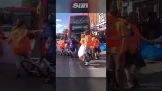 Cyclist shouts at Just Stop Oil protesters as he clears them out the way [upl. by Andi210]