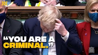 Boris looks utterly defeated as MPs mock criminal investigation into parties [upl. by Aneg]